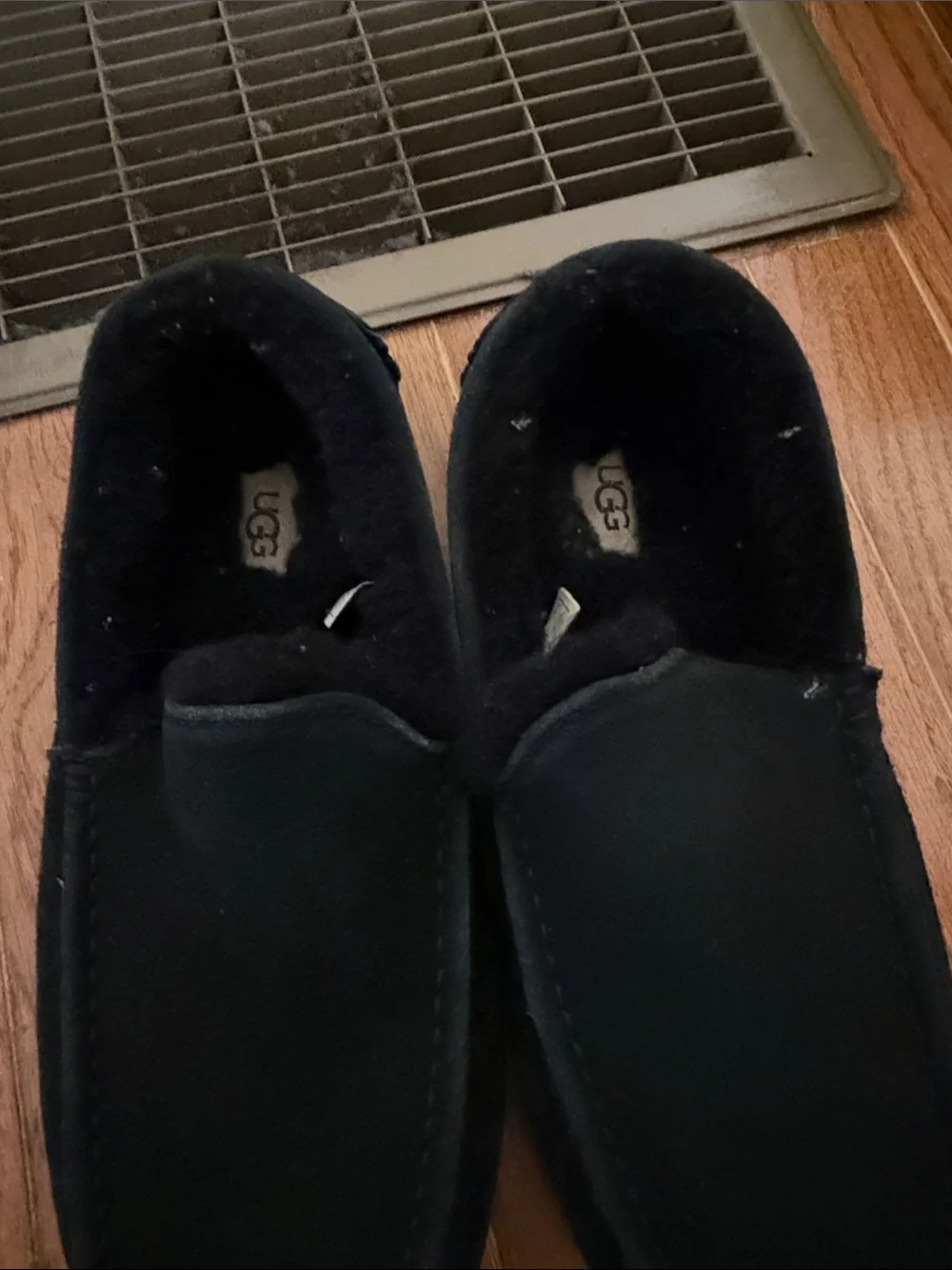 UGG Men's Black Suede Shearling-Lined Moccasins
